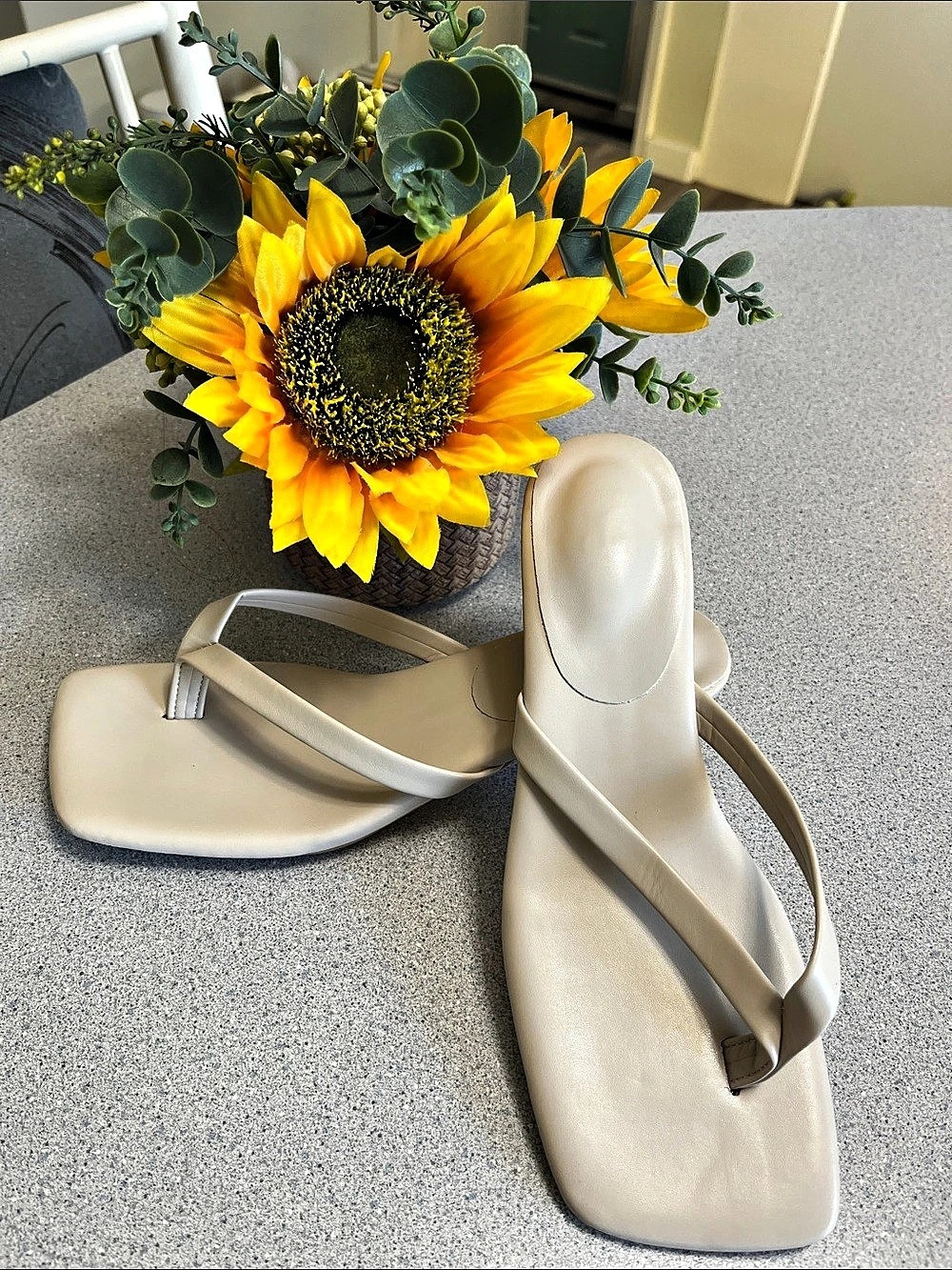 Strappy Heeled Sandals in Sand Color